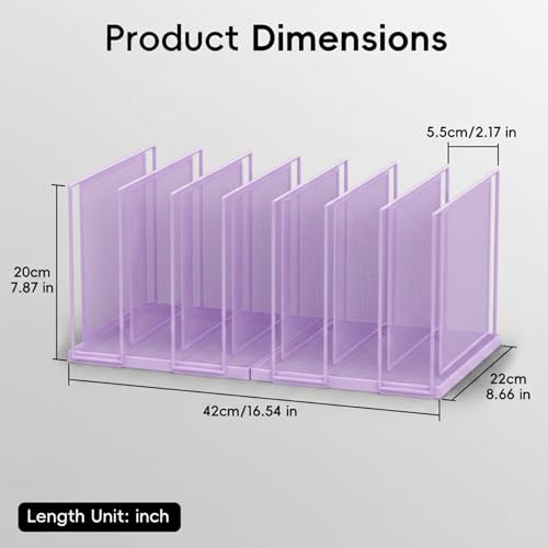 File Organizer for Desk, 7-Section Vertical File Sorter, Paper Holder Organizer Standing Metal File Folder for Office Home Classroom, Purple - color: Purple, size: 1 Pack 7-Section