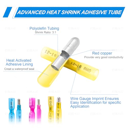 320PCS Heat Shrink Bullet Connectors, Male Female
