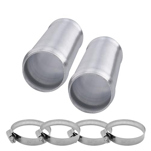 AC PERFORMANCE 1.5" (38mm) OD Aluminum Alloy Hose Joiner Silicone Pipe Connector Bead, 4" Length with 304 SS Clamps, Pack of 2 - size: 1.5" (38mm) - 2PCS