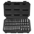 VEVOR Drive Impact Socket Set 1/4" - 48 Piece Deep & Shallow Socket Set SAE 3/16"-9/16" and Metric 4-15mm - 6 Point Cr-Mo Alloy Steel for Auto Repair - Easy-to-Read Size Markings Storage Case - size: 1/4" 48 PCS CR-MO