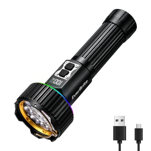 EverBrite 1700LM Rechargeable Flashlight with Spotlight, Floodlight & RGB