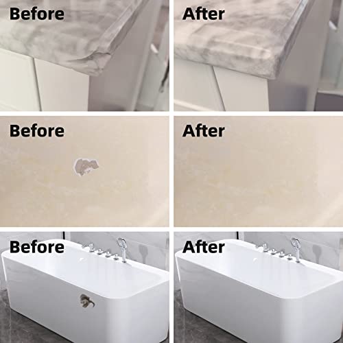Tile and Granite Repair Kit for Marble Porcelain and Quartz Countertops | Countertops Repair Kit for Chips Dents Cracks Holes Scratch, Fix Chipped Edges Corners, Reattaches Missing Pieces