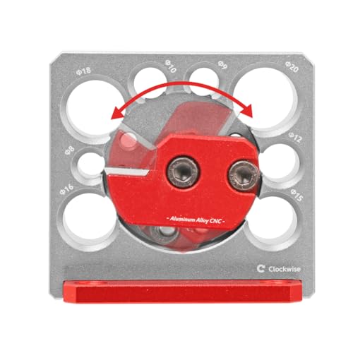 Adjustable Drill Milling Dowel Round Rod Auxiliary Tool with Carbide Blade, Electric Drill Milling Cylindrical Woodworking Tool Dowel Maker Jig with 8/9/10/12/15/16/18/20mm Holes,035G - color: Grey