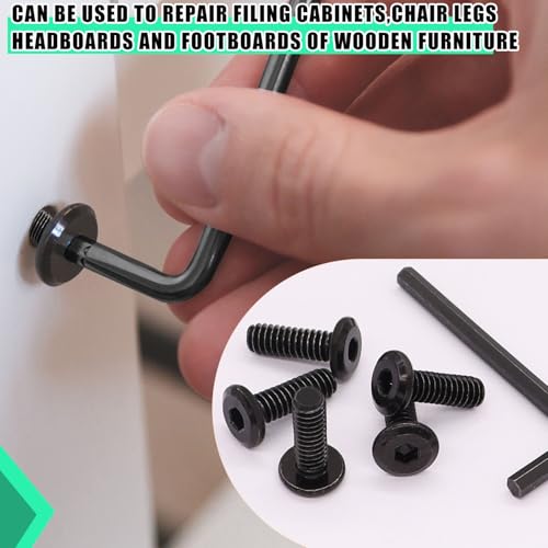 Twidec/30 Sets 1/4-20x15mm Threaded Inserts for Wood Furniture Screw Nut Kit Bolt Fastener Connector with 1/4-20x20mm Screw-in Nuts and Hex Wrench N-083-30set - size: 1/4"-20 x 15mm with Bolts (30 Sets)