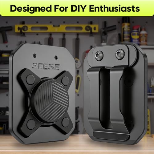SEESE Strong Magnetic Tool Holder: Magnetic Belt Clip for Power Tools & Hand Tools, Anti-Fall Secure Grip for Home Improvement, Workshop, Electrician