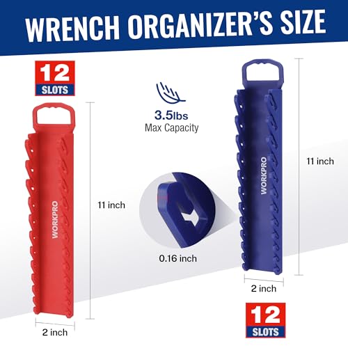 WORKPRO 8-Piece Magnetic Socket and Wrench Organizer Set