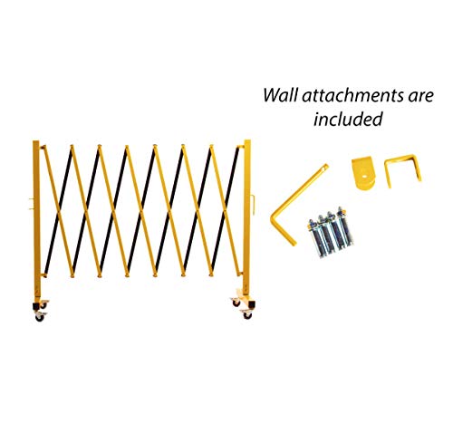 Trafford Industrial Expandable Metal Barricade, 11-Ft Yellow/Black Gate - size: 11 feet, Yellow and Black