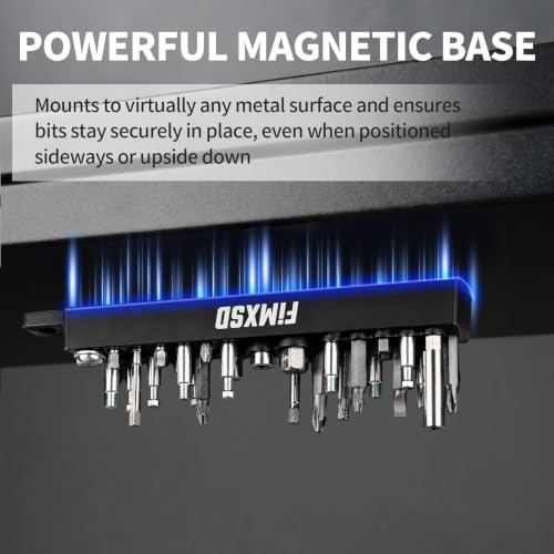 1/4" Magnetic Hex Bit Holder, 39 Holes Bit Storage with Strong Magnetic Base & Wall Mount Holes, Bit Organizer Suitable for Various Tools
