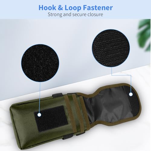 Belt Tool Pouch, Multitool Organizer Electrician Holster Nylon Tactical Pocket Attachment Utility Sheath Bag Tradesman Pro Maintenance Tool Sleeve for EDC Gears Cellphone - color: Olive
