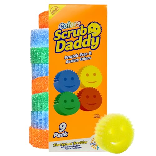 Scrub Daddy Scratch-Free Multipurpose Kitchen Sponges - Bulk Dish Sponges for Kitchen, Bathroom, Household Cleaning & More - Made with BPA-Free Polymer Foam (9 Count) - size: 9 Count (Pack of 1)