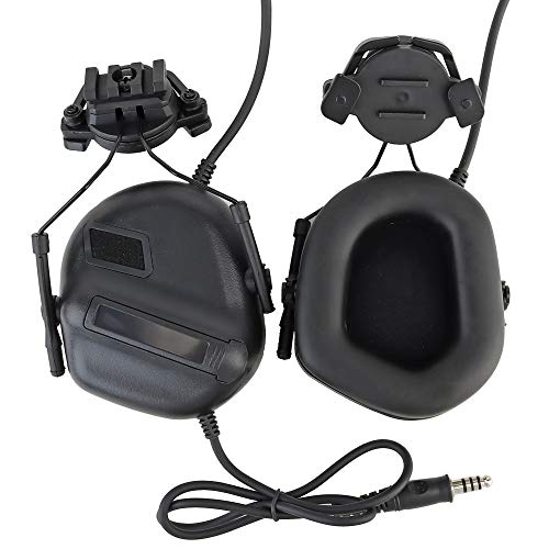 ATAIRSOFT Tactical Airsoft Headset with Microphone Waterproof Hunting Shooting Headphones Earmuff No Noise Reduction Function - color: Bk