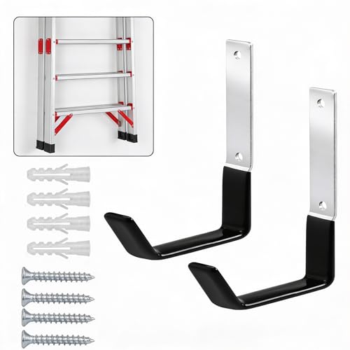 2 Pack Heavy Duty Garage Hooks, 304 Stainless Steel Wall Mount Tool Organizer, 50lbs Capacity Rustproof Utility Hooks for Garden Hose, Ladder, Bike, Chairs, Indoor & Outdoor Storage