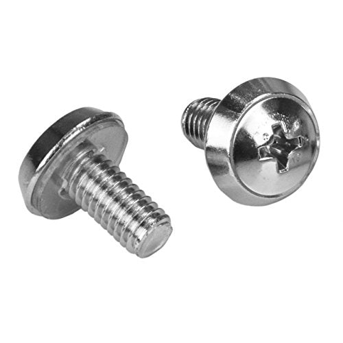 StarTech 100-Pack M6 12mm Screws & Cage Nuts Kit with Tool, Nickel-Plated - color: Silver, size: 100-pack, style: Screw & Cage Nut