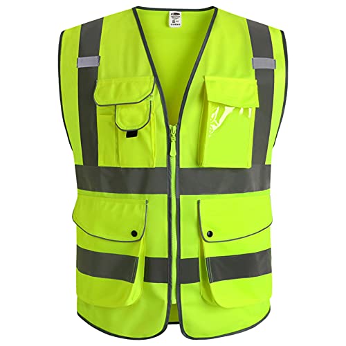 JKSafety Safety Vest for Men Women Reflective Hi Vis JK150 Yellow M - color: Yellow, size: Medium