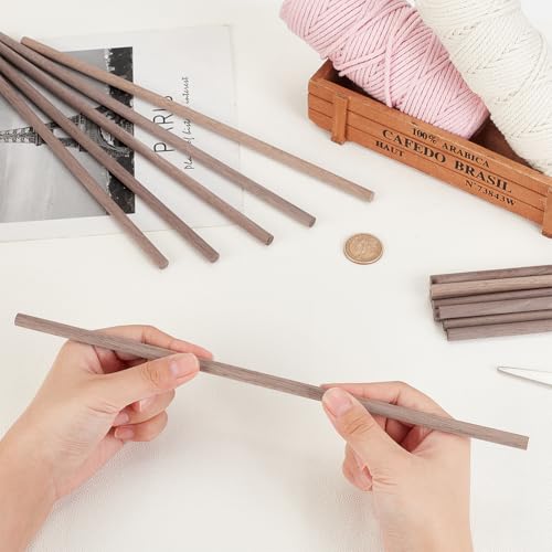 AHANDMAKER 25Pcs Walnut Wooden Dowel Rods, 5/16x11.8 Inch Hardwood Dowels