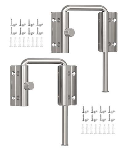 Sliding Door Loop Lock, Security U-Bolt Locks, Silver-2PCS - color: Silver-2PCS