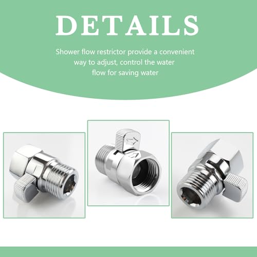 APLusee G 1/2 Water Flow Shut off Valve for Bathroom Shower Head, Chrome - color: Chrome