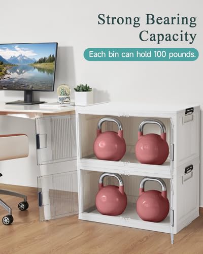 OlarHike 97QT Storage Bins with Lids for Closet, Garage, Shelves, 3 Pack - size: 97QT-White
