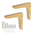 Antrader 2PCS L Shape Wooden Shelf Brackets,5.1"×5.1"×0.8",Light Brown - color: Light Brown, size: 5.1"×5.1"×0.8",2pcs