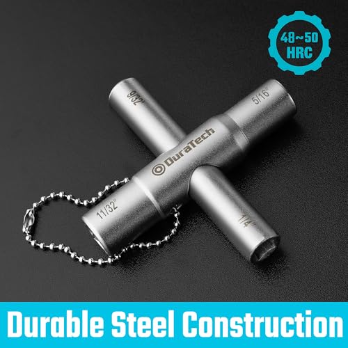 DURATECH 4 Way Sillcock Key, 1-Pack, for Valve, Faucet, and Spigots - size: 1-Pack, style: 4 Way Key