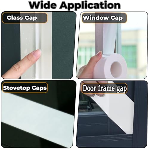 Window Insulation for Winter Weather Sealing Tape 2 Inch x 50 Yards Weather Stripping Residue Free Draft Isolation Sealing Film Tape for Shower Glass Gaps and Doors Windows - size: 2 IN - 50 Yards White