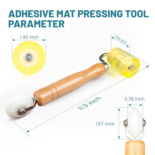 NuIth 3-in-1 Auto Car Audio Sound Deadening Rolling Wheel Roller, Groove Design PU Sound Deadening Mats Roller W/Bearings + V-Shape Roller Head, Heat Abatement Mat Wallpaper Deadener Seam Roller - style: 3 IN 1 Roller with Groove Design+V-Shape Roller