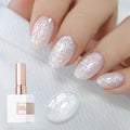 Double Rhythm 15ML Glitter Gel Polish Shimmer Reflective Holographic Color Magnetic for Nail Art Salon DIY at Home (Snow Glitter-B1211) - color: Milky Snow
