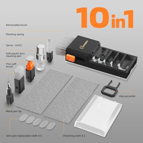 Keyboard Cleaning Kit, All-in-One Laptop & Computer Screen Cleaner, Black - color: Black