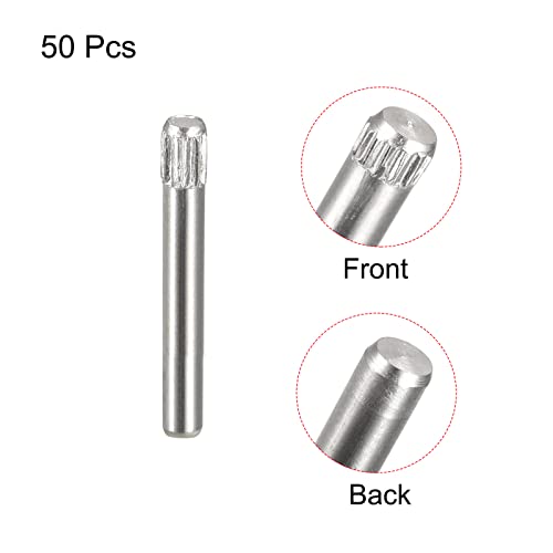 uxcell 2x16mm 304 Stainless Steel Dowel Pins, 50Pcs Knurled Head Flat Chamfered End Dowel Pin, Wood Bunk Bed Shelf Pegs Support Shelves Fasten Elements - size: 2x16mm
