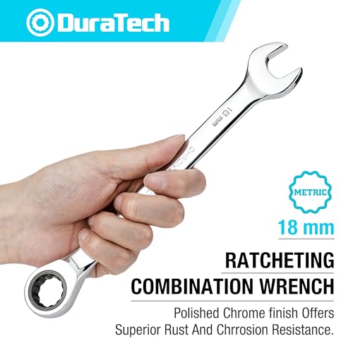 DURATECH 18mm Ratcheting Combination Wrench, Metric - size: 18.0mm