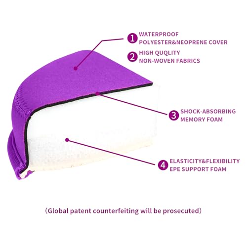 Yoga Knee Pad, 1.57 Inch Thick, Memory Foam and EPE Foam, Waterproof and Non-Slip, for Knees Elbows Wrist Hands Head Yoga Pilates Work Out Kneeling Pad, Exercise Mat 2 - color: Purple