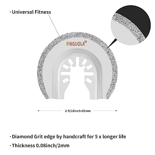 Oscillating Tool Blades, 4Pcs Diamond Carbide Multi Tool Blades for Grout Removal and Soft Tile Cut, Semi Circle Finger Segment Swing Grit Grout Oscillating Saw Blades - color: 4pcs set