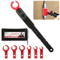 6 in 1 Door Hinge Adjustment Tool – Upgraded 0.39-0.98 inch Hinge Gap Adjusting Wrench Kit, Precision Door Hinge Repair Set for Eliminating Uneven Gaps & Noise (Red)