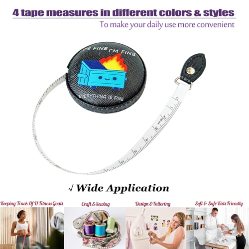 Tape Measure for Body Measuring Fabric Sewing Tailor Ruler Flexible Soft Pocket Small Mini Body Measurement Cloth Measuring Tape 60 Inch Premium Leather Retractable Tape Measure - color: Fire 1 pack