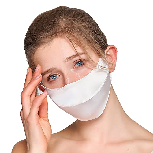 100% Mulberry Silk Lightweight Breathable Face Mouth Mask Cover Sunscreen Wind Against Dust Washed Reusable - color: Color#3