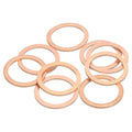 MECCANIXITY 9Pcs Flat Washer, M22 Copper Washers Copper Sealing Ring Crush Washer Kit Assortment, 22mm ID, 28mm OD, 1.5mm Thick for Bolts Screws Machinery Repair - size: 22mmx28mmx1.5mm