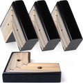 Geelin 4 Pack Wooden Furniture Risers 1 Inch High L‑Shaped Bed Risers with Metal Screws and Anti-Slip Pads Furniture Legs Couch Legs Replacement Sofa Feet for Coffee Table Bed Dresser (Black) - color: Black, size: 1 Inch
