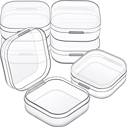 Jetec 6 Pieces Small Clear Plastic Storage Box, 1.4 x 1.4 x 0.7 Inch - size: 1.4 x 1.4 x 0.7 Inch