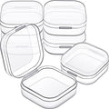 Jetec 6 Pieces Small Clear Plastic Storage Box, 1.4 x 1.4 x 0.7 Inch - size: 1.4 x 1.4 x 0.7 Inch