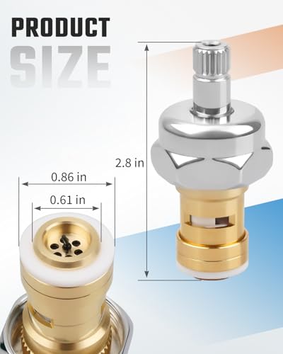 21-308L & 21-309L Cold & Hot Valve Repair Kit Fit for Krowne Royal Series Faucets & Pre-Rinse Units，1/4 Turn Ceramic Cartridge，Not Include Handle