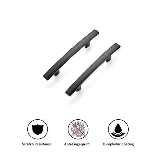 Ravinte Matte Black Cabinet Pulls Curved Drawer Handles, 3 Inch CC, 30 Pack - color: Black