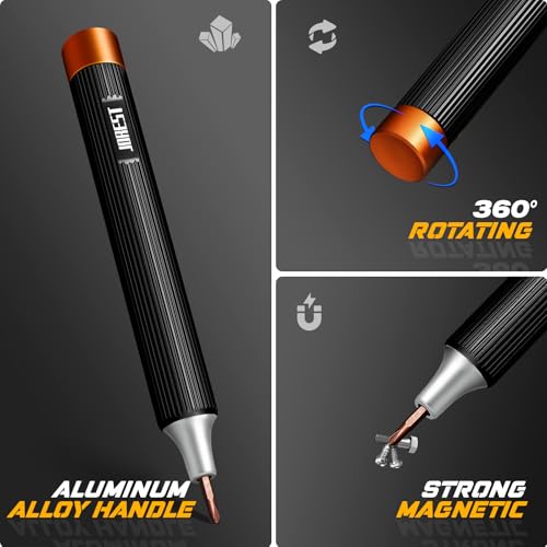 JOREST 32-In-1 Small Precision Screwdriver Set Magnetic, Eyeglass Repair Kit, Gadgets Gifts for Men, Multi Bit Mini Screwdriver with Torx Bits for Electronics, Glasses, PS5/4, Camera, Phone, Laptop - style: Black & Orange Contrast
