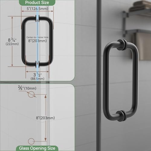 304 Stainless Steel Shower Door Hardware Kit - color: Matte Black