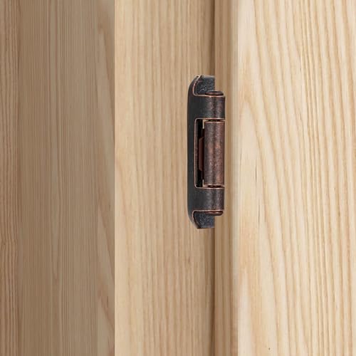 Oil Rubbed Bronze Kitchen Cabinet Hinges, 1/2” Overlay, 4 Pack - color: Oil Rubbed Bronze