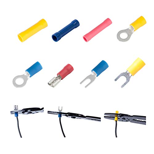 300 PCS Insulated Wire Electrical Connectors - Butt, Ring, Spade, Quick Disconnect - Crimp Terminals Connectors Assortment Kit