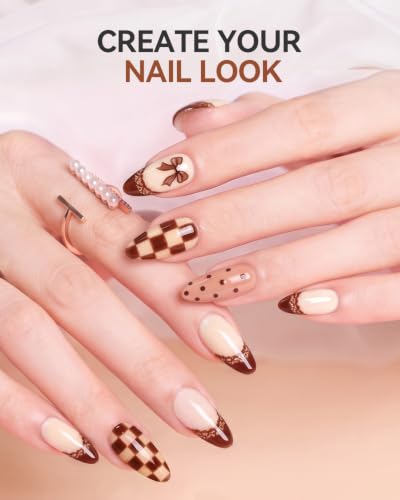 Makartt Nude Brown Gel Nail Polish Set 15ML : 6 Colors, Neutral Skin Tones - color: Cozy Mocha Blend