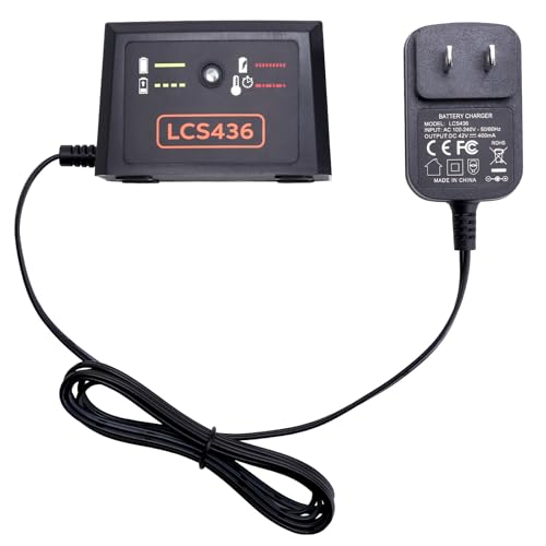 40V Battery Charger LCS436 Compatible with Black and Decker 36V and 40V Max Lithium Battery, Compatible with Black & Decker 40 Volt Charger for LBX2040 LBX1540 LBX2540 LBXR36 LBXR2036