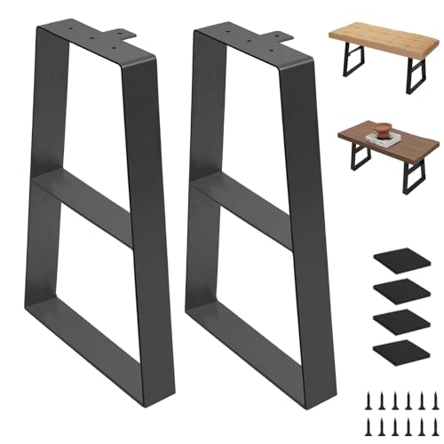 22 Inch Tall Metal Table Legs,Trapezoid Coffee Table Legs, Industrial Metal Desk Feets Set of 2 Mid Century Home DIY Furniture Projects - size: 22 Inch