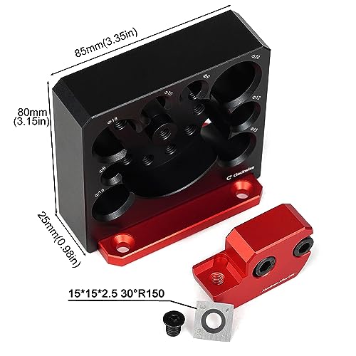 Adjustable Drill Milling Dowel Round Rod Auxiliary Tool with Carbide Blade, Electric Drill Milling Cylindrical Woodworking Tool Dowel Maker Jig with 8/9/10/12/15/16/18/20mm Holes,035B - color: Black
