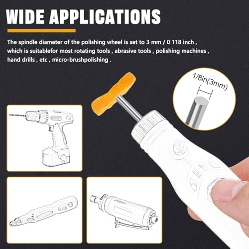 134PCS Polishing Buffing Wheel Polishing Kit,Polishing Wheel Rotary Tool with 1/8" Shank, Abrasive Wheel Buffing Polishing Wire Brushes Wool Felt Cotton Mounted Compatible with Dremel - color: 134PCS